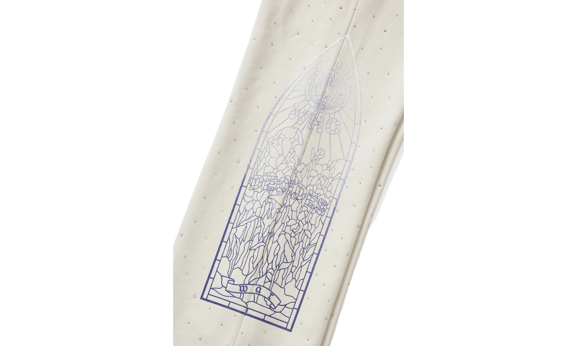 Rhinestone Sweatpants "White" - 2