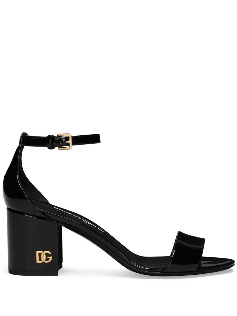 DG-plaque patent-leather sandals - 1