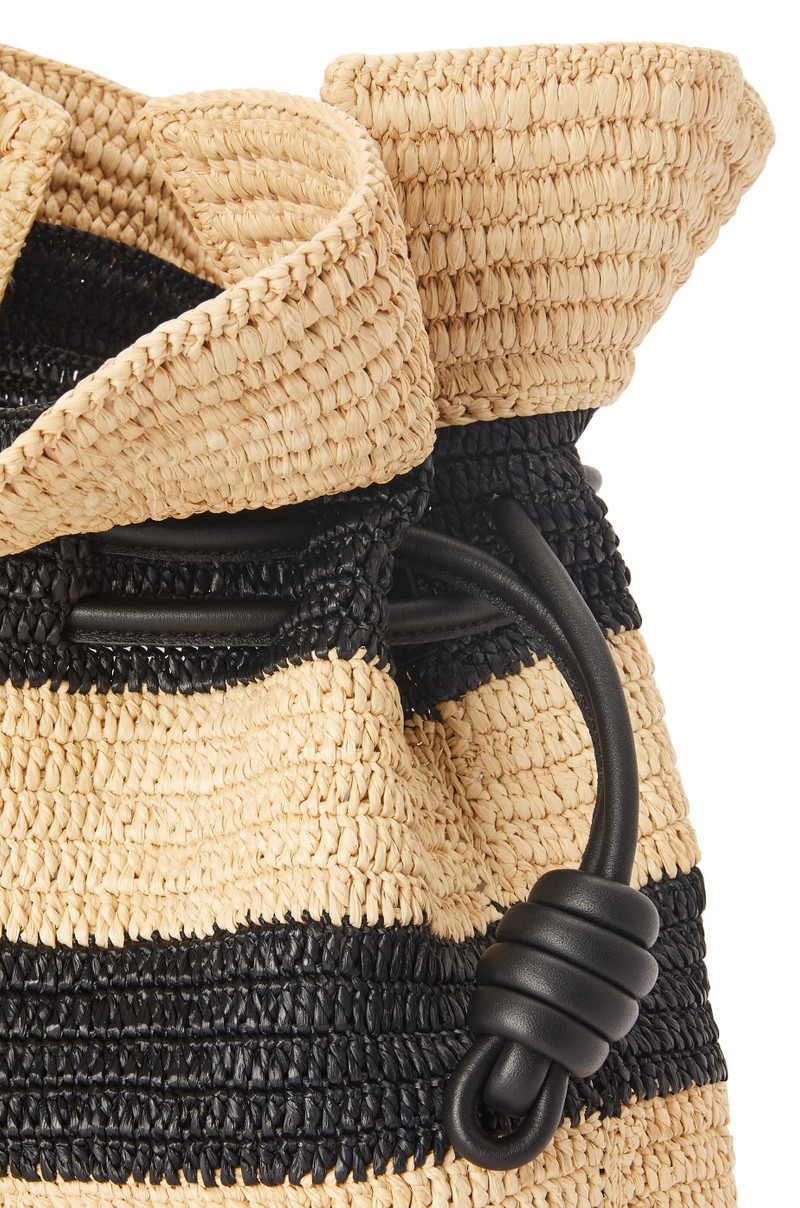Flamenco Clutch in striped raffia and calfskin 7