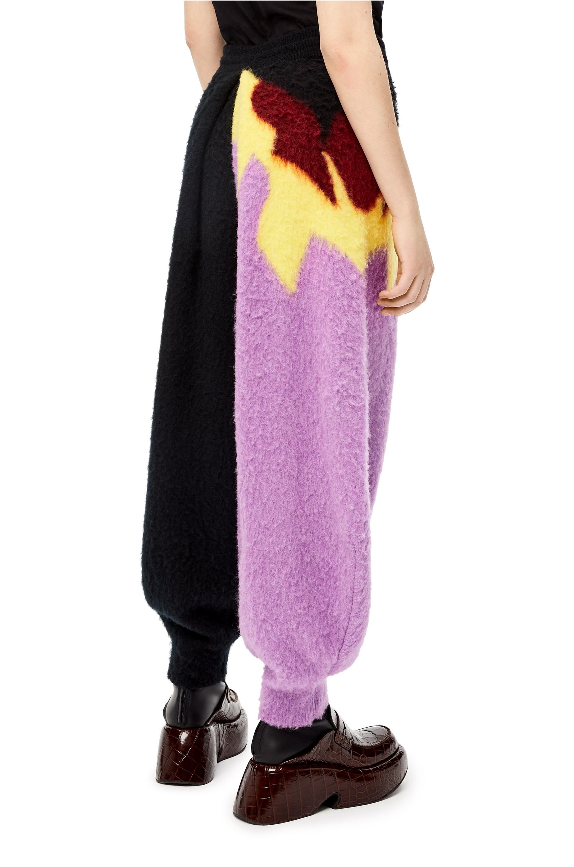 Intarsia balloon trousers in wool - 4