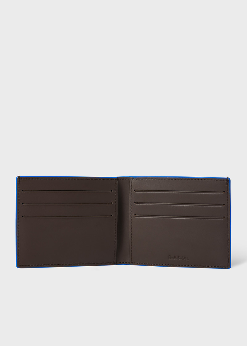 Brown Leather 'Contrast Logo' Compact Billfold Wallet 3