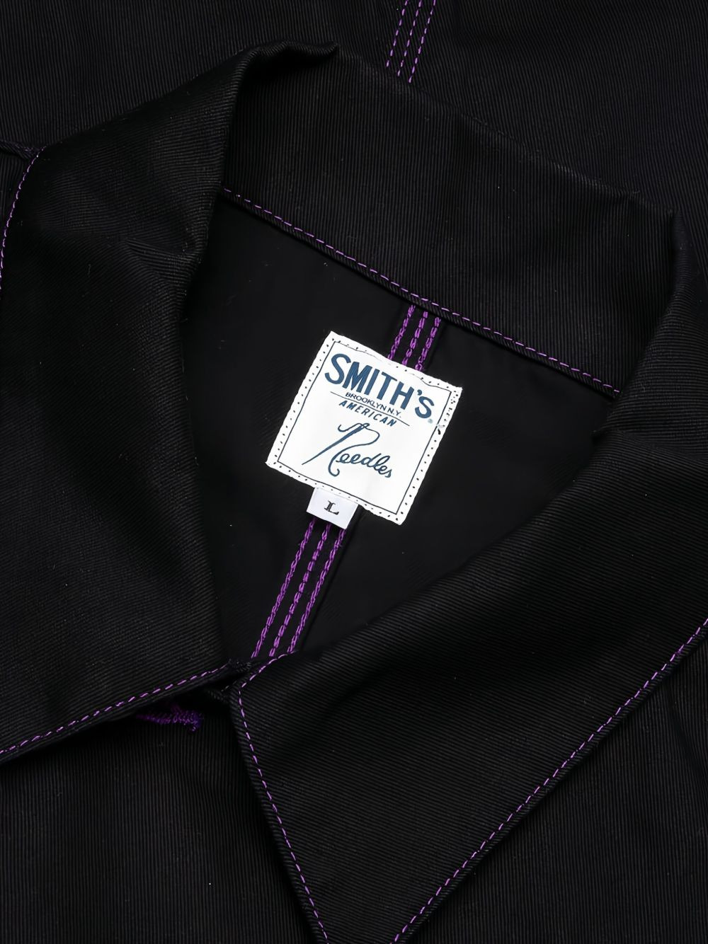 purple-stitch twill coverall - 3