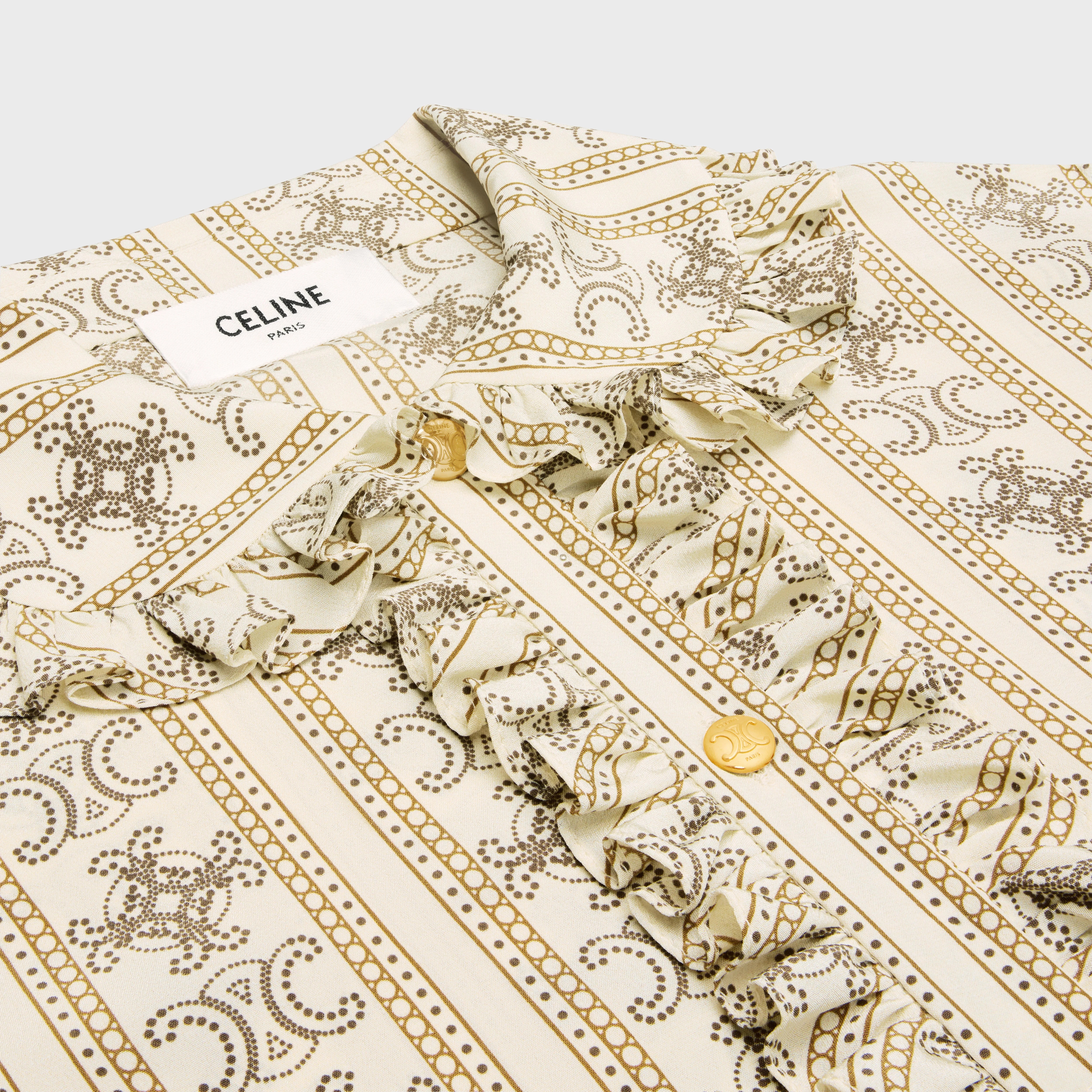 frill blouse in crepe de chine - 3