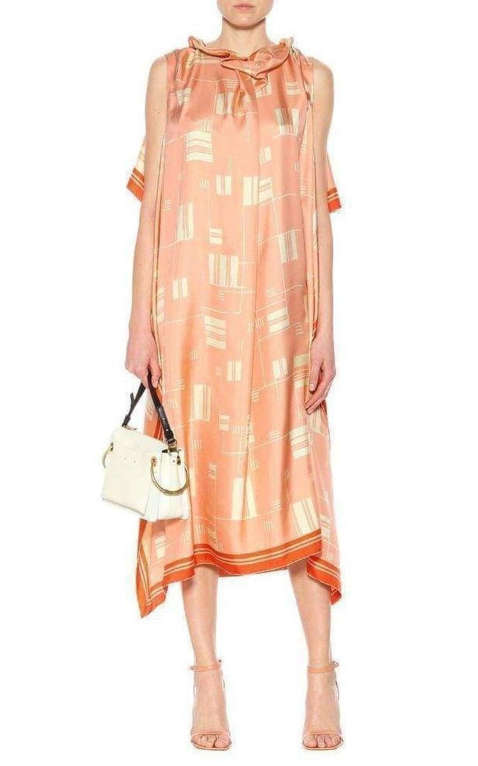 Geometric Silk Overlay Dress - 2