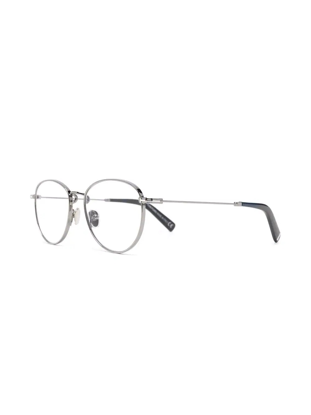 polished-effect round-frame glasses - 2