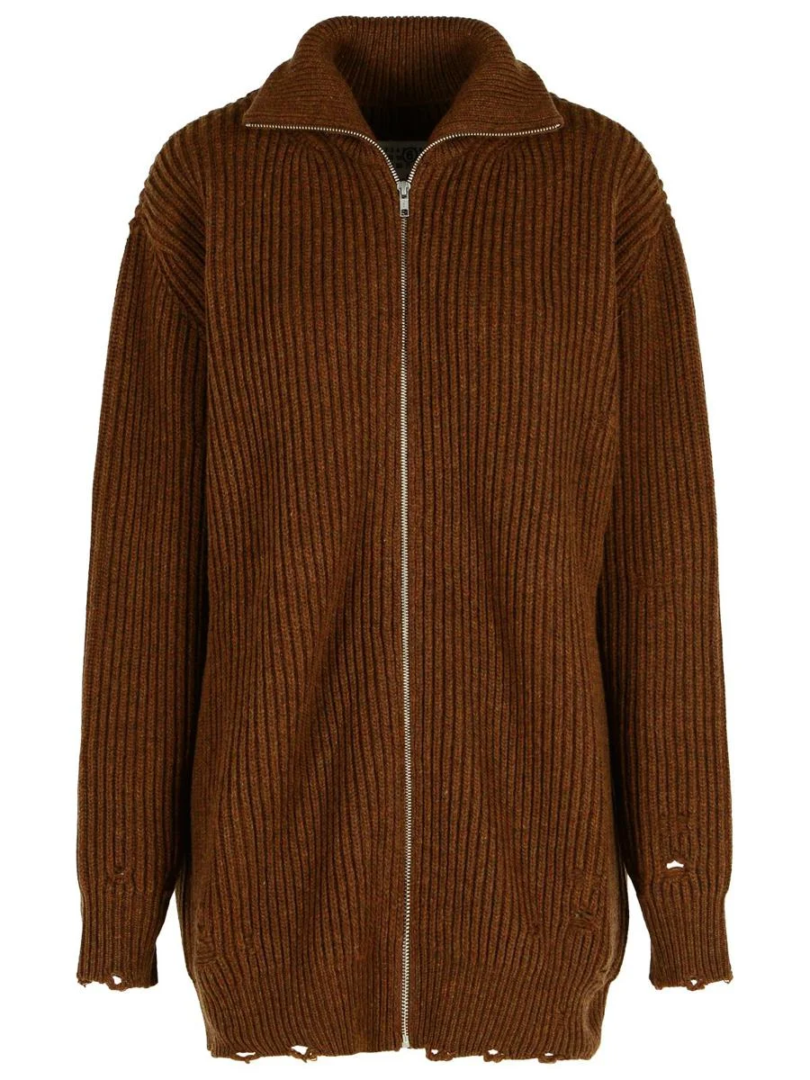 MM6 Maison Margiela Brown Virgin Wool Sweater - 1