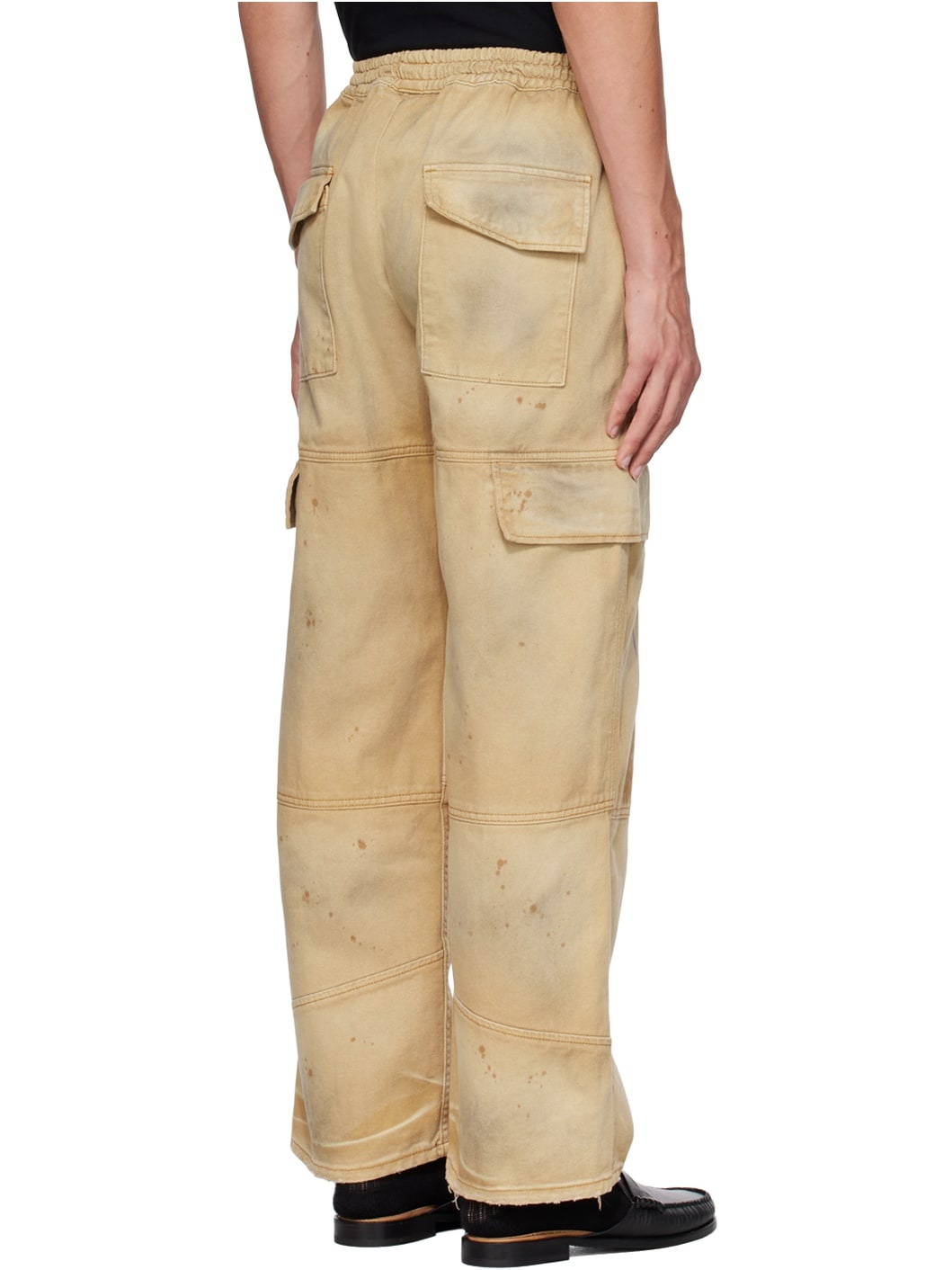 Beige Plateau Cargo Pants - 3