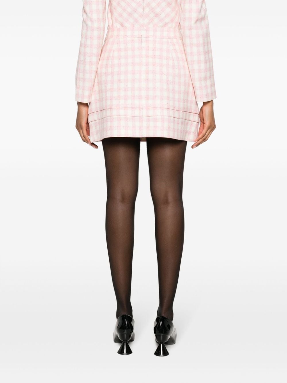 A-line checkerboard-print miniskirt - 4
