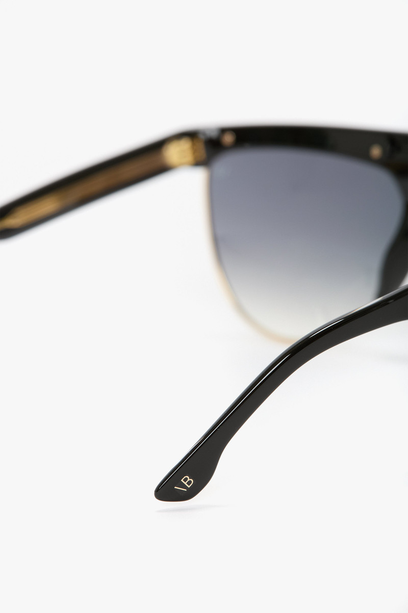 Sculpted Metal And Acetate Sunglasses With Flat Top 6