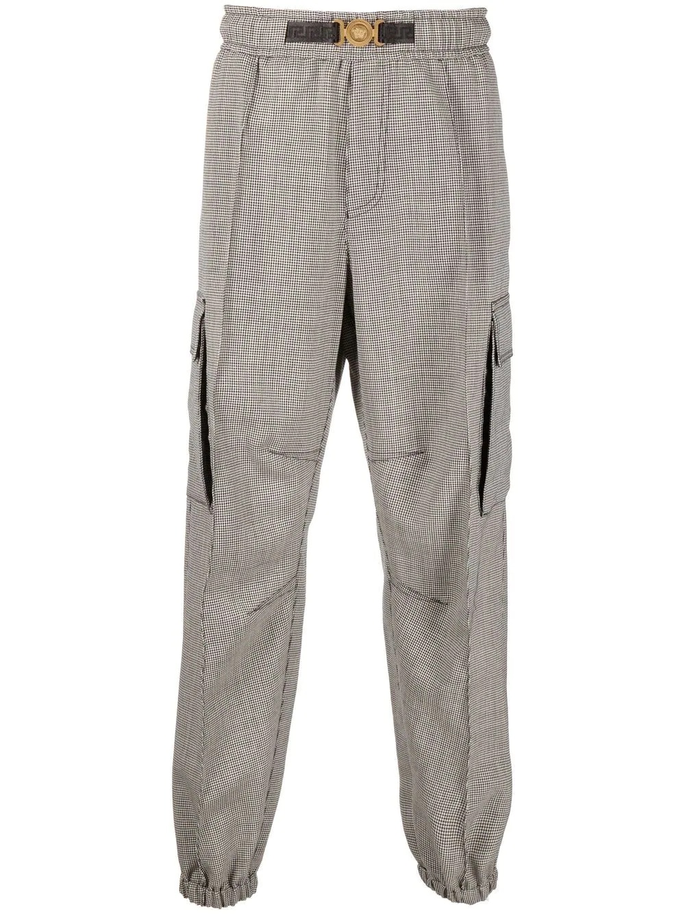 houndstooth cargo-style trousers - 1