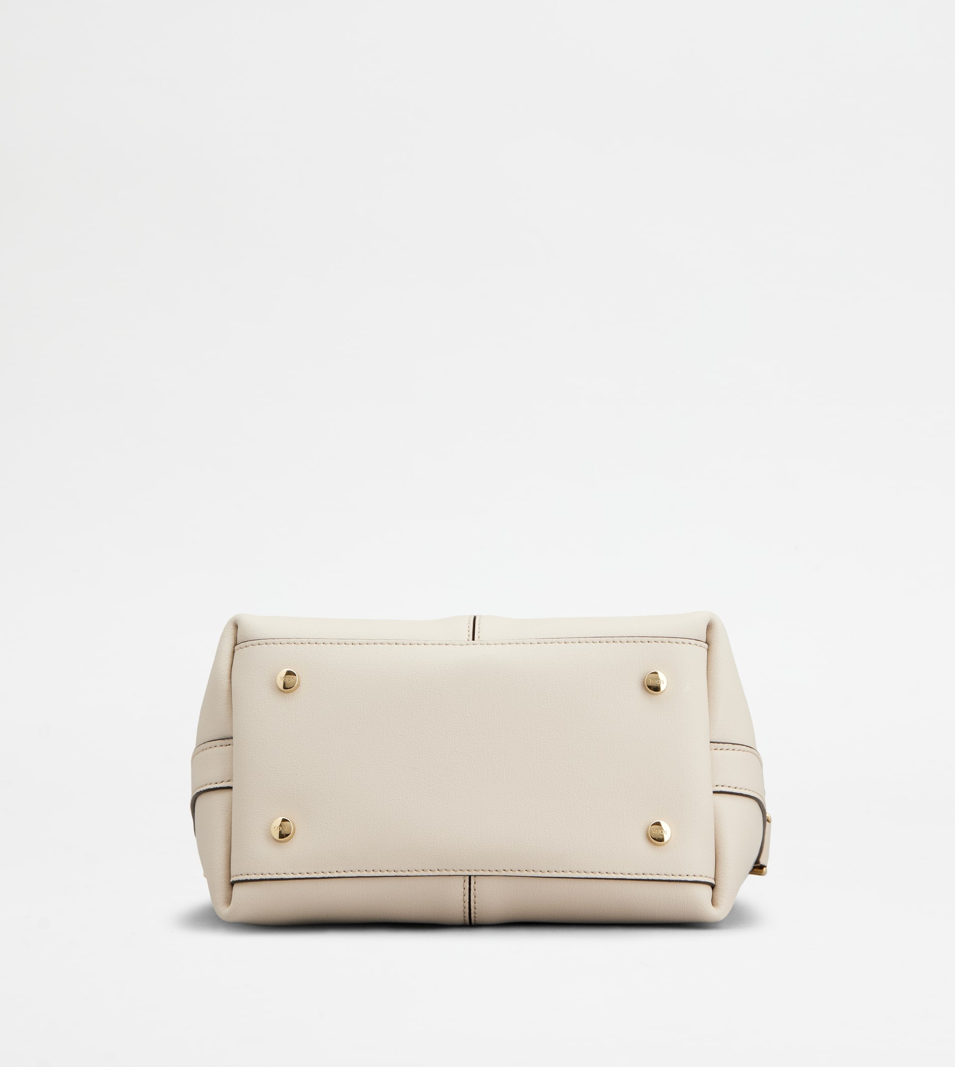 TOTE SHOPPING BAG IN LEATHER MINI - WHITE - 3