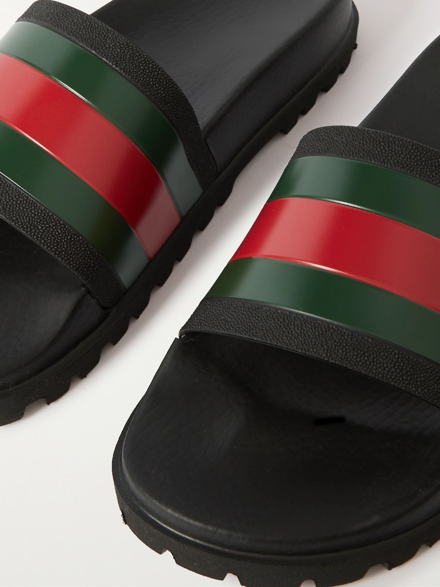 Pursuittreck Striped Rubber Slides Black - 5