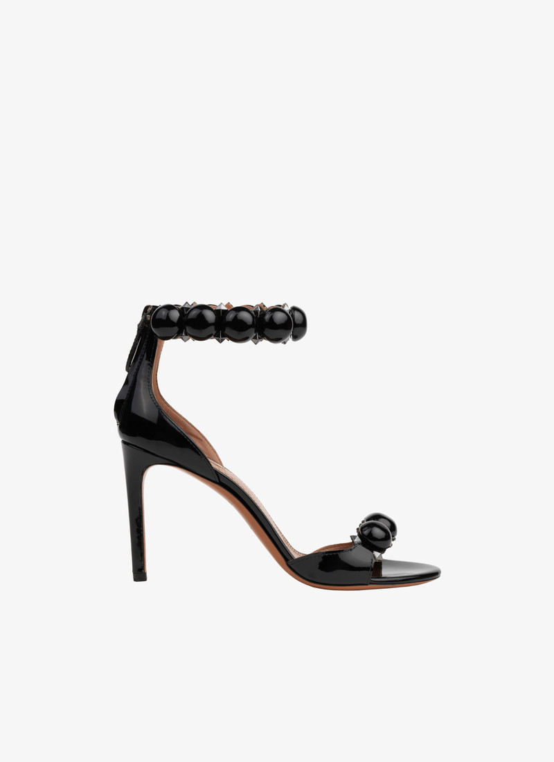 BOMBE SANDALS IN PATENT CALFSKIN - 1