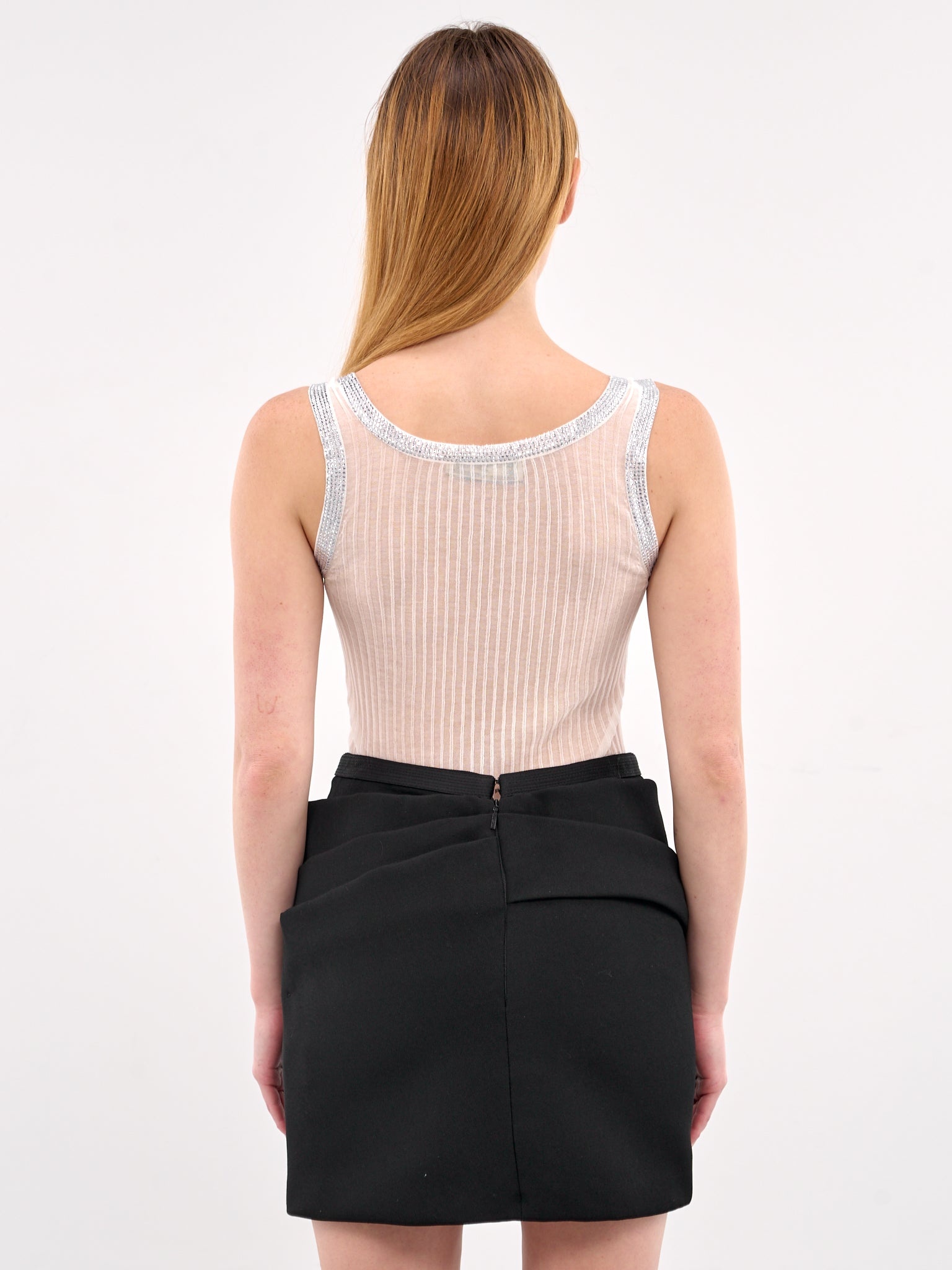 Rhinestone Sheer Tank Top - 3