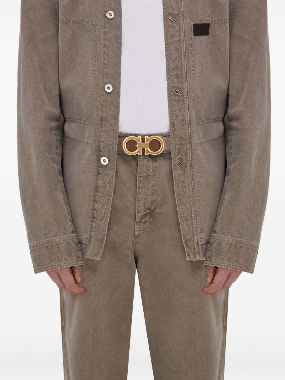 Gancini-buckle reversible belt - 3