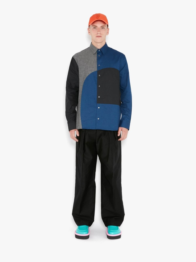 JW Anderson CURVED PATCHWORK CLASSIC FIT SHIRT outlook