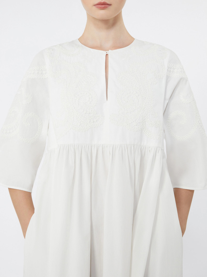 TILDE Soft cotton poplin dress - WHITE 5