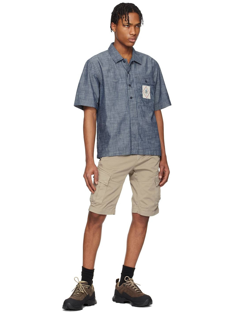 C. P. Company Beige Stretch Sateen Cargo Shorts 5