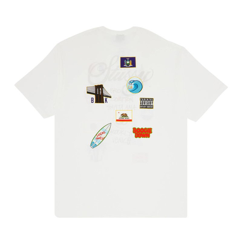 Stüssy Stussy World Tour Flags Tee 'White' outlook