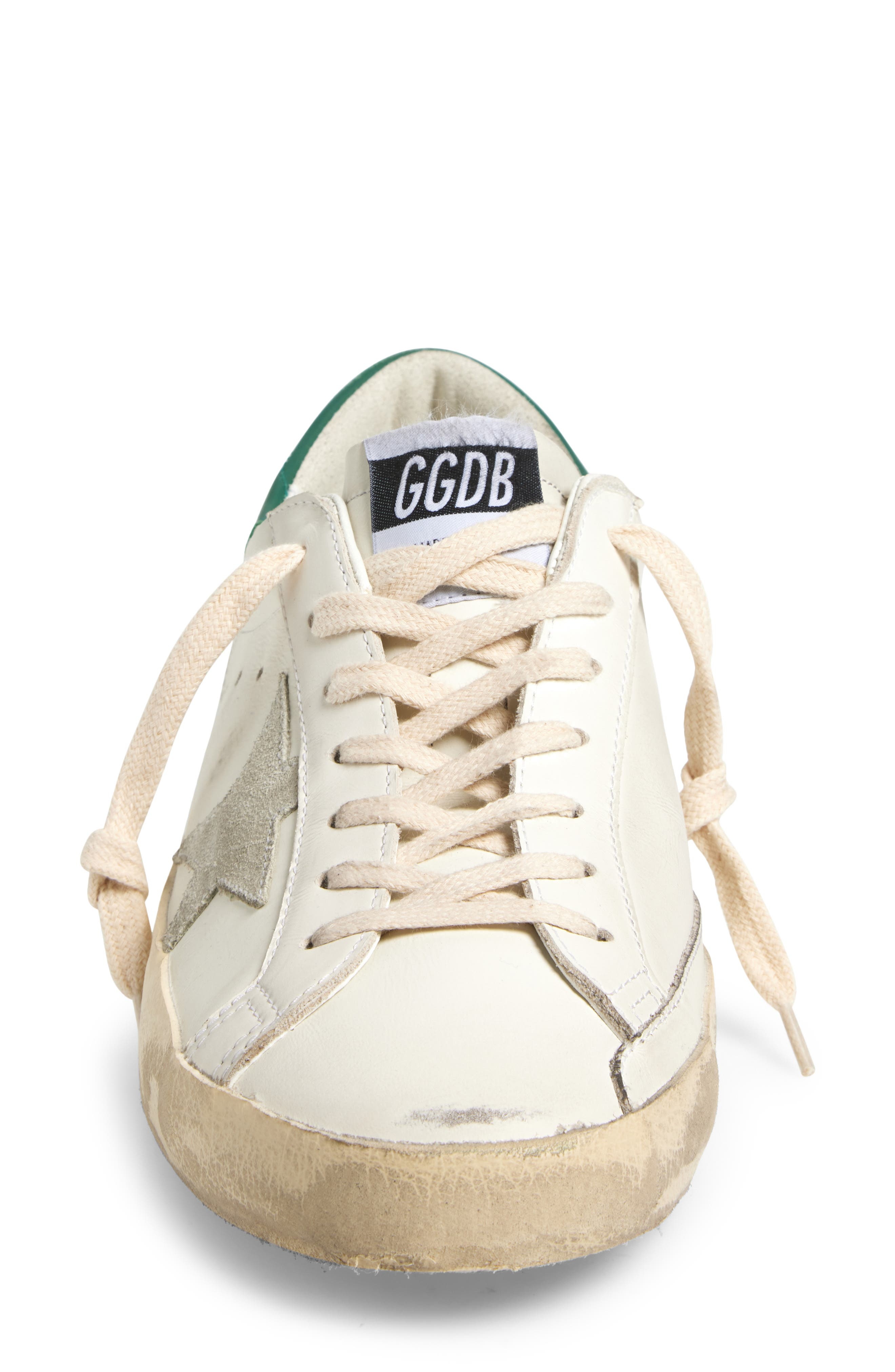 Golden Goose Super-Star Low Top Sneaker in White/Ice/Green at Nordstrom - 4