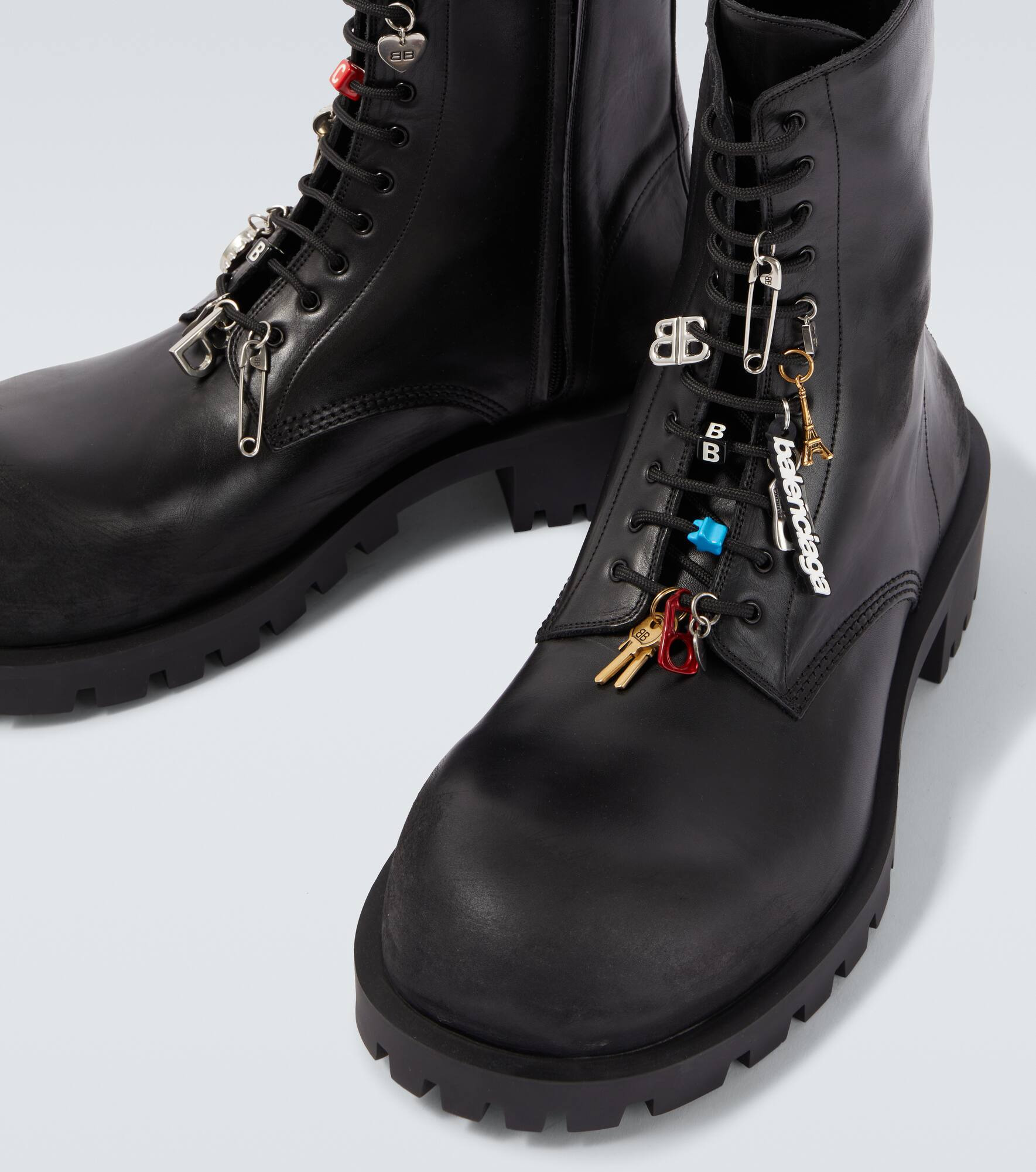 Hummer leather lace-up boots - 3