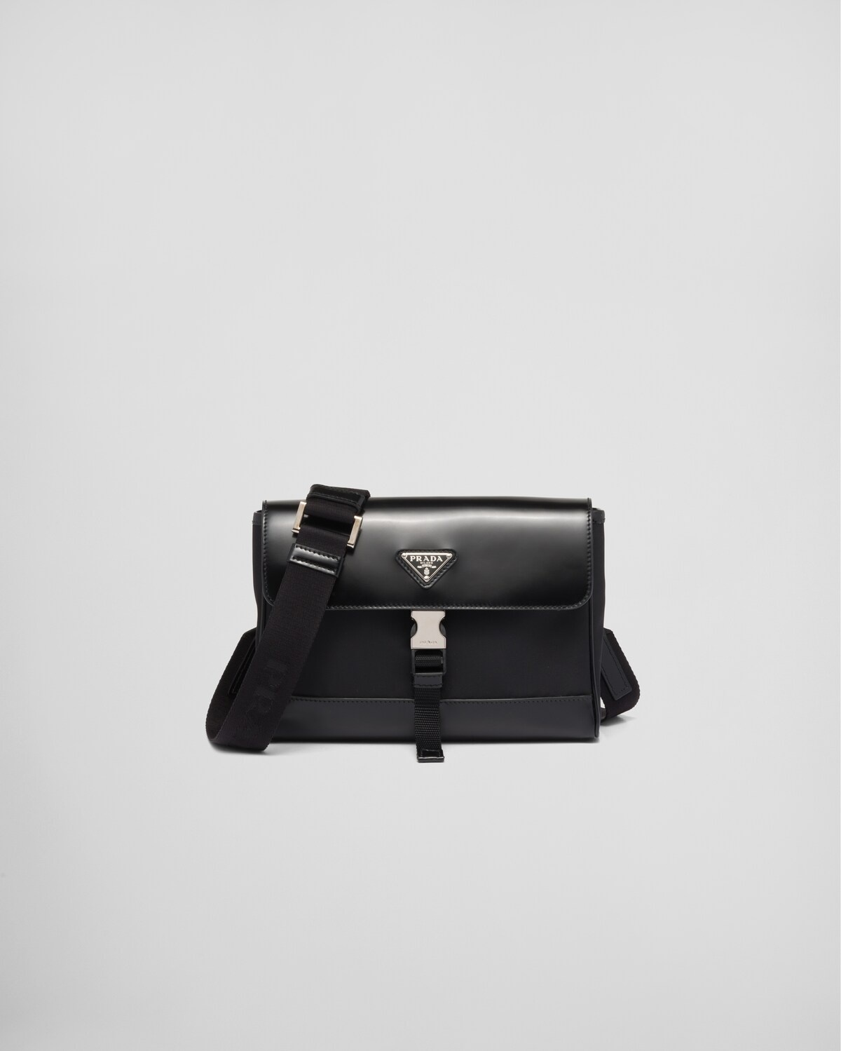 Re-Nylon and leather shoulder bag - 1