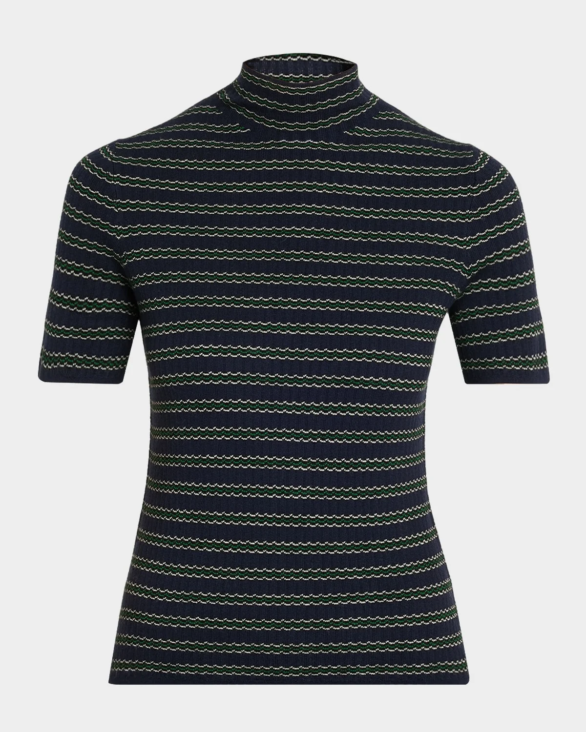 Leenda Stripe Turtleneck Tee - 1