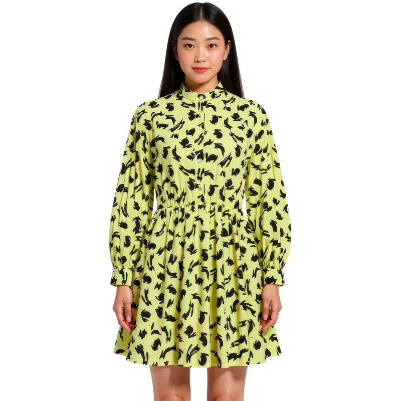 MSGM Abito Print Collared Dress outlook