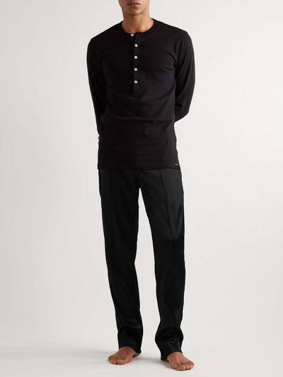 TOM FORD Velvet-Trimmed Stretch-Silk Satin Pyjama Trousers outlook