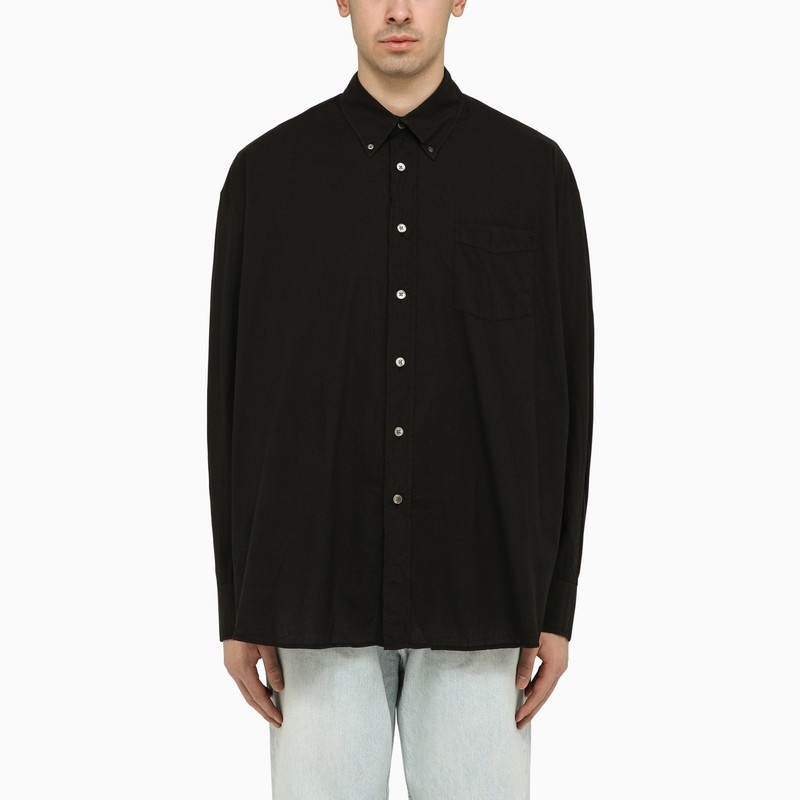 Black borrowed shirt in voile - 1