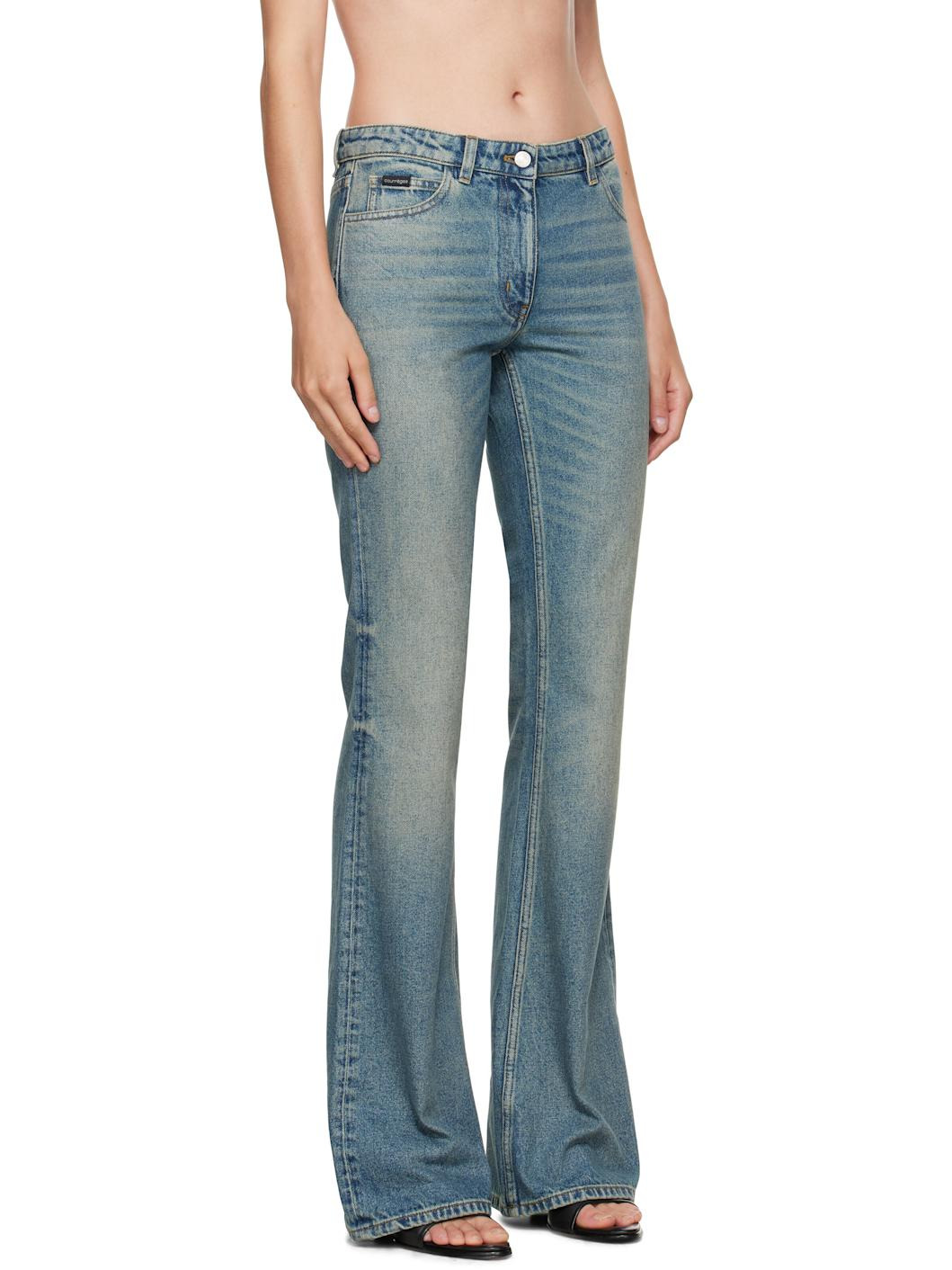 Blue Bootcut Jeans - 2