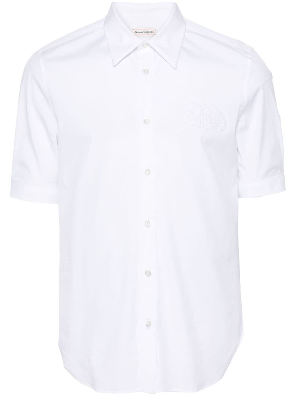 logo-embroidered shirt - 1