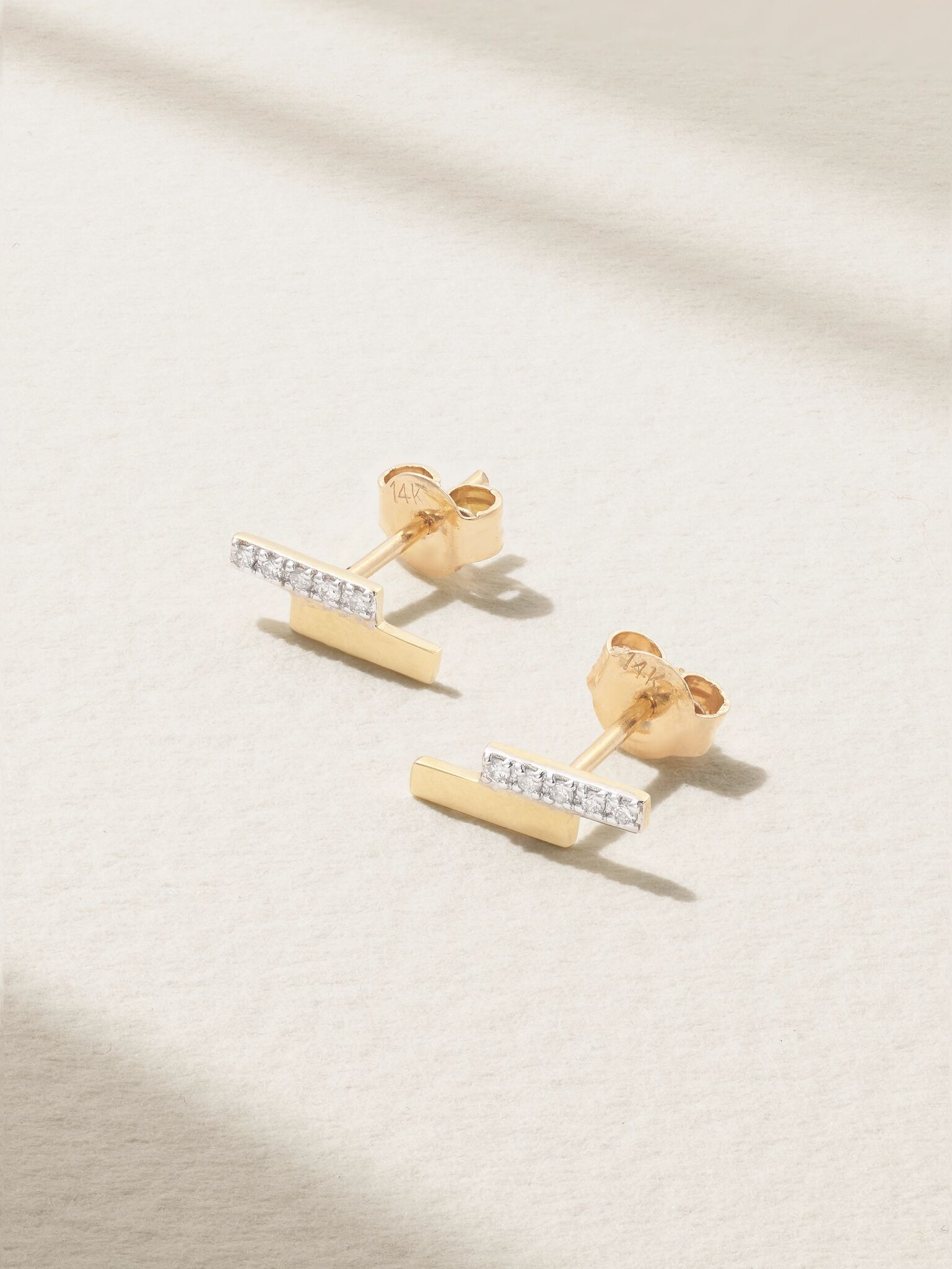 14-karat gold diamond earrings Gold - 1
