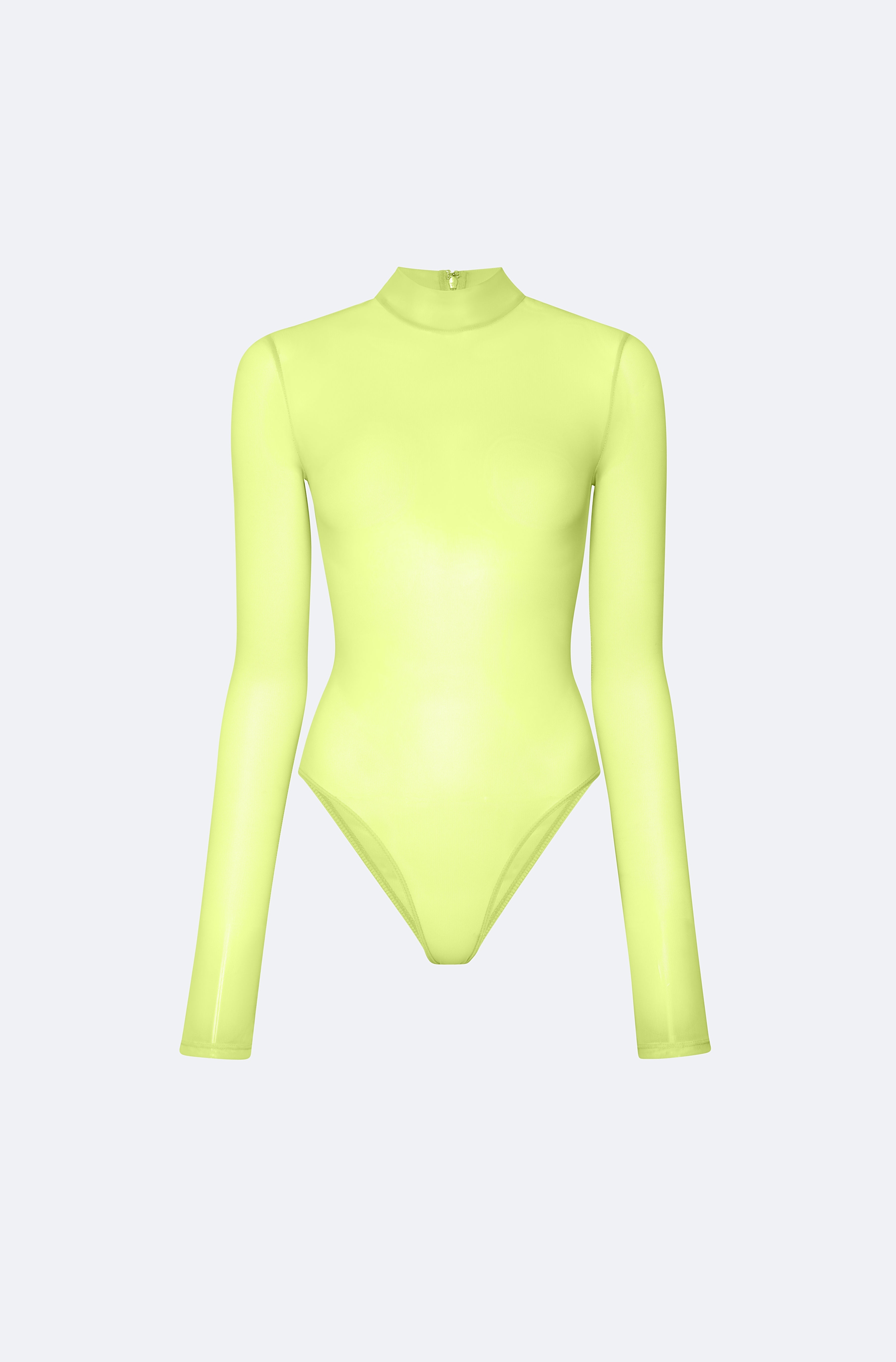 Mesh Mock Neck Bodysuit - 1