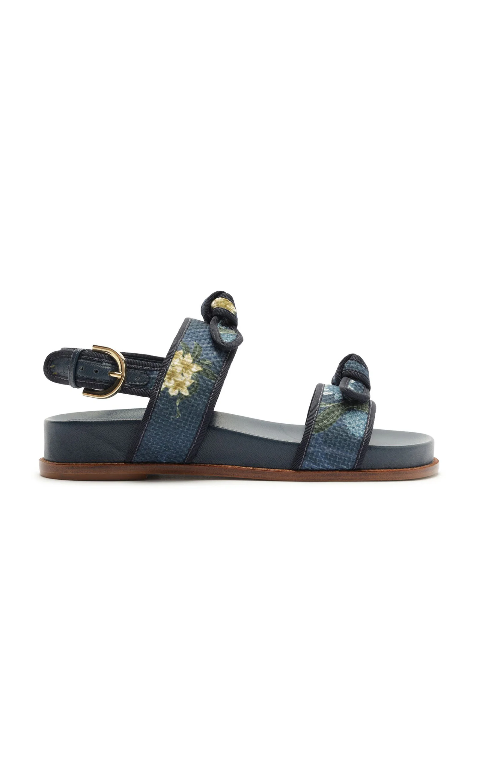 Grossgrain Raffia Sport Sandals blue - 1