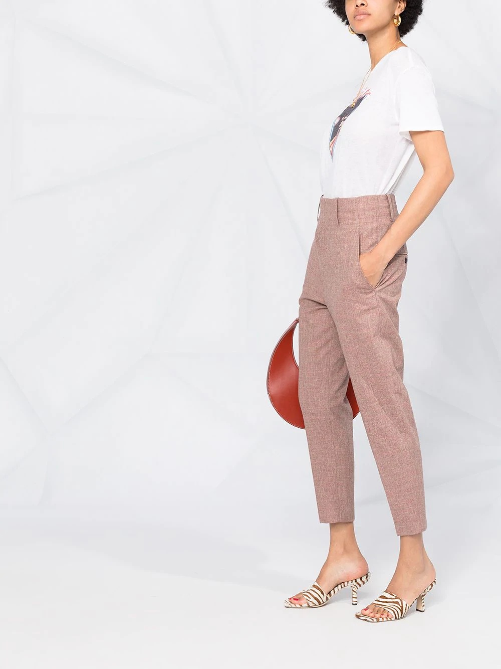 Noah chambray tapered trousers - 4