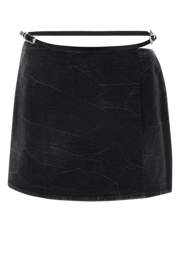 ミニスカート GIVENCHY SS24 Black denim mini skirt (BW40UB5Y3P 001) Givenchy Black denim mini skirt | gebnegozionline | REVERSIBLE