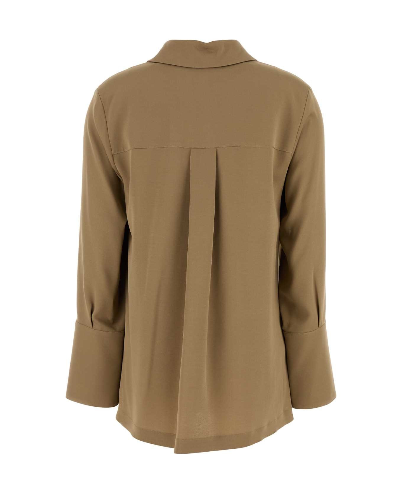 Camel Stretch Crepe Dover Blouse - 2