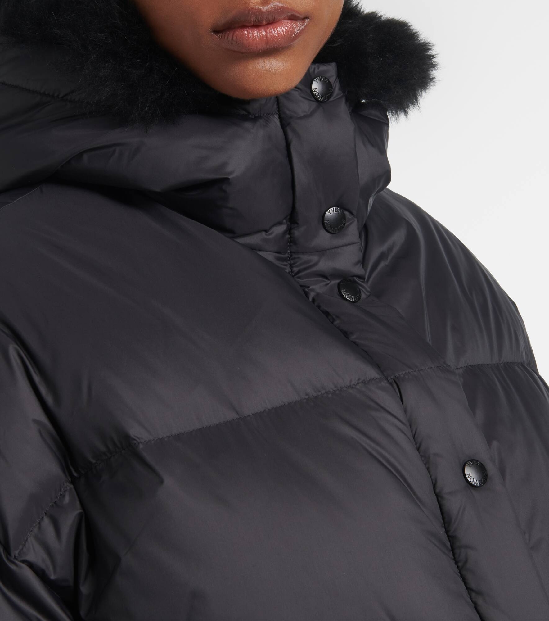 Shearling-trimmed down jacket - 4