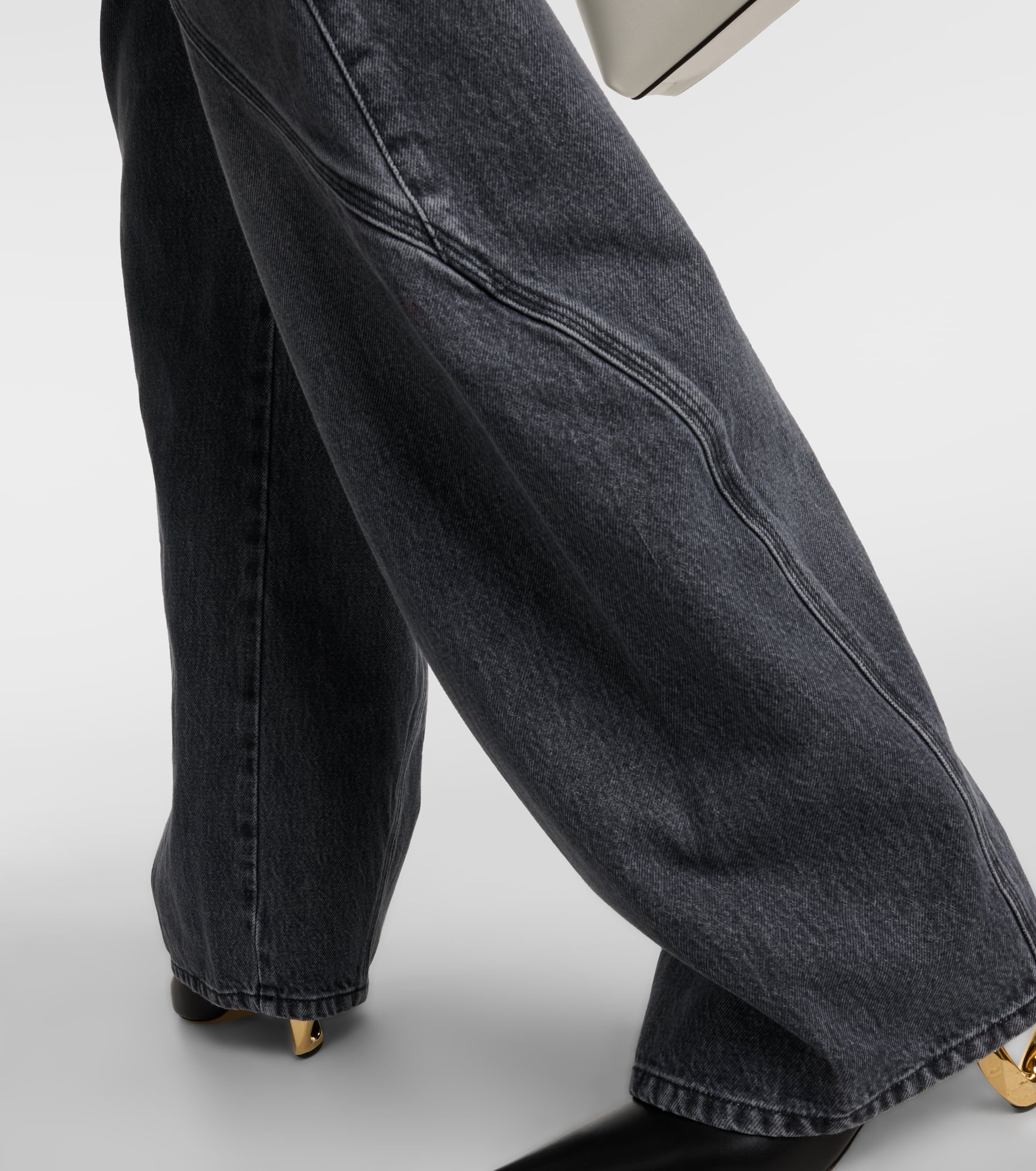Twisted high-rise straight jeans - 6