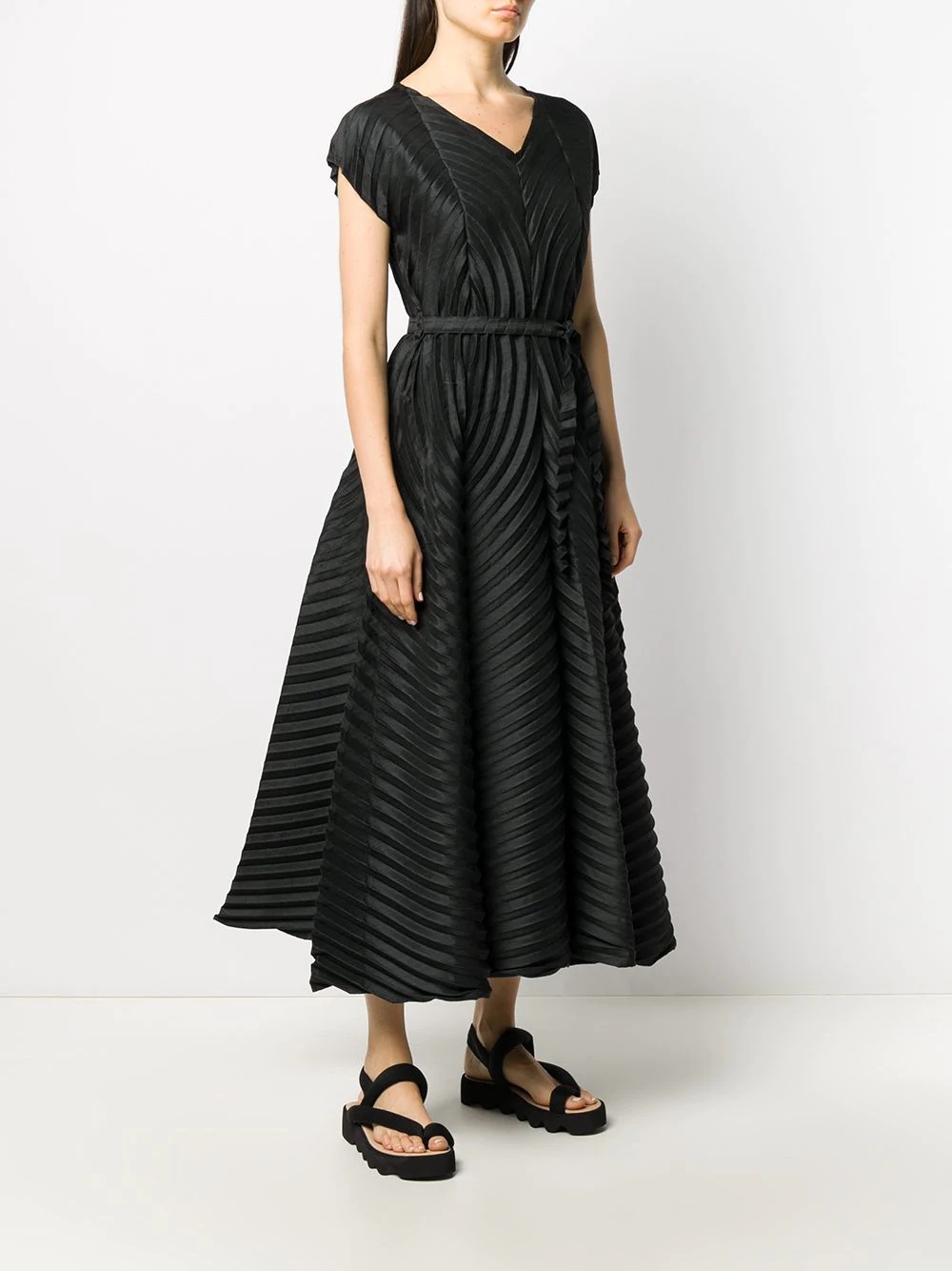 pleated flared dress - 3