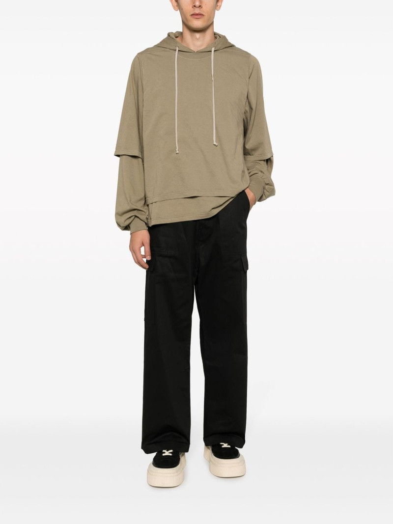 Rick Owens DRKSHDW double-layered drawstring hoodie outlook
