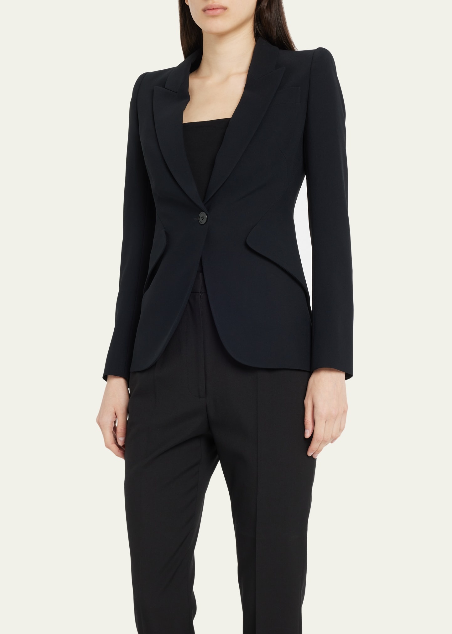 Classic Single-Breasted Suiting Blazer - 4