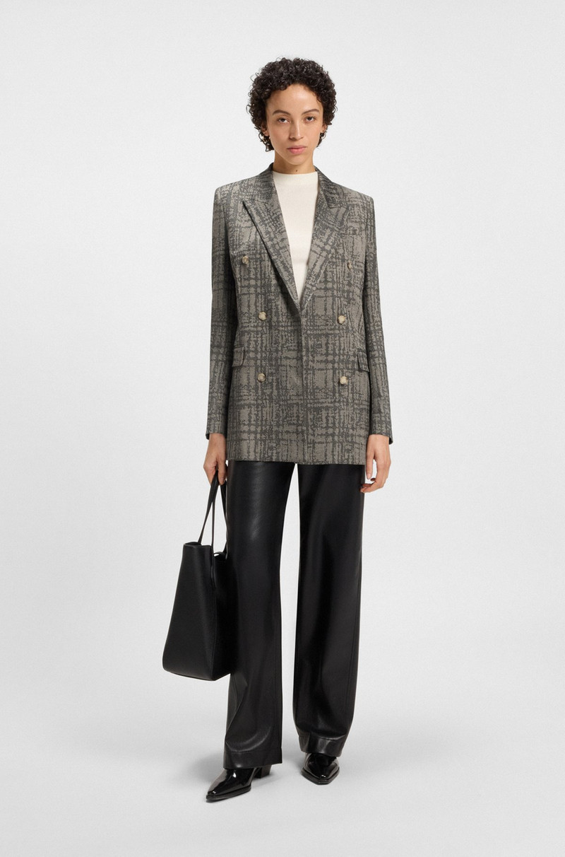 BOSS REGULAR-FIT BLAZER WITH HERRINGBONE CHECK outlook