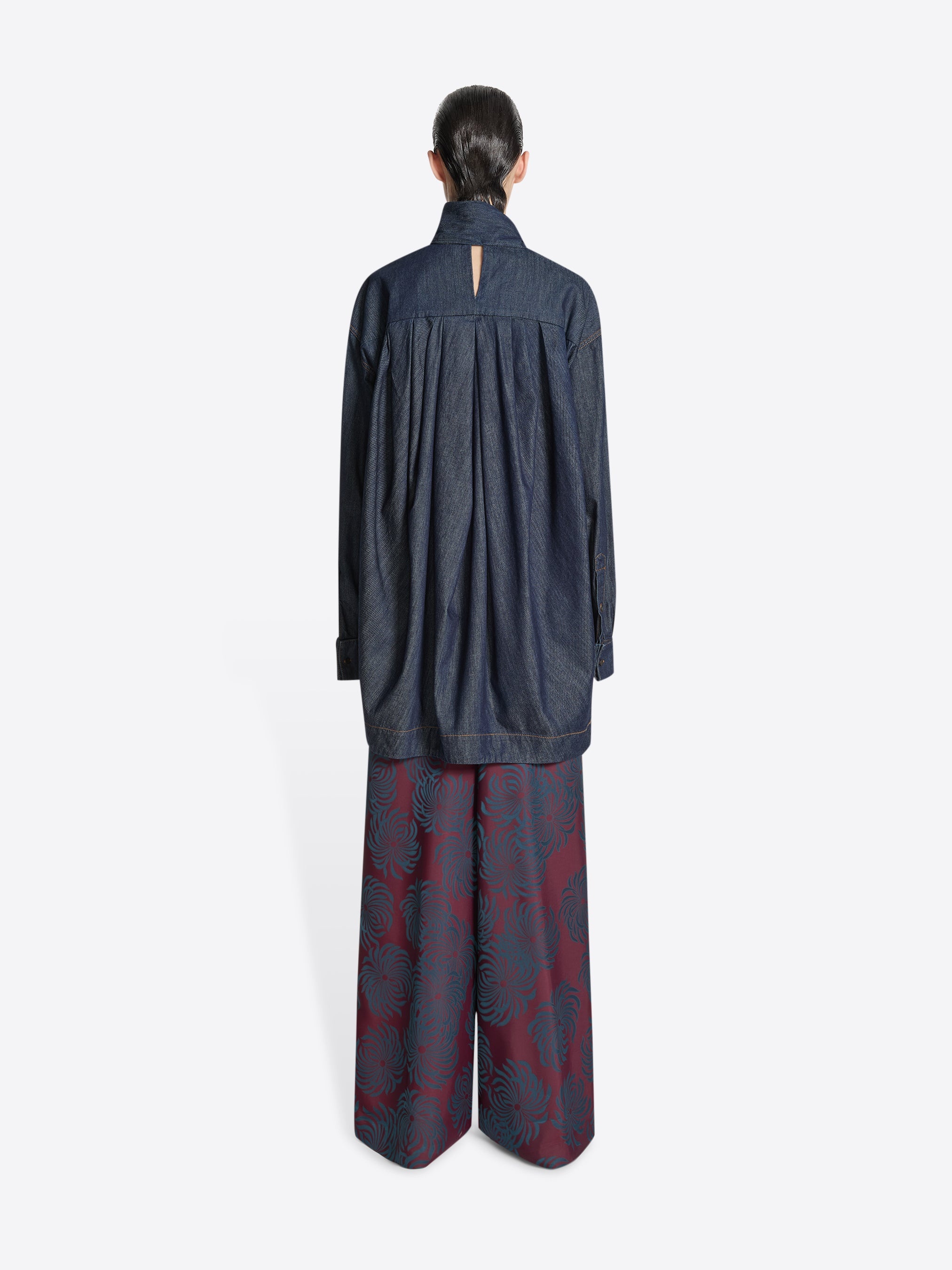 LOOSE FIT DENIM BLOUSE - 4