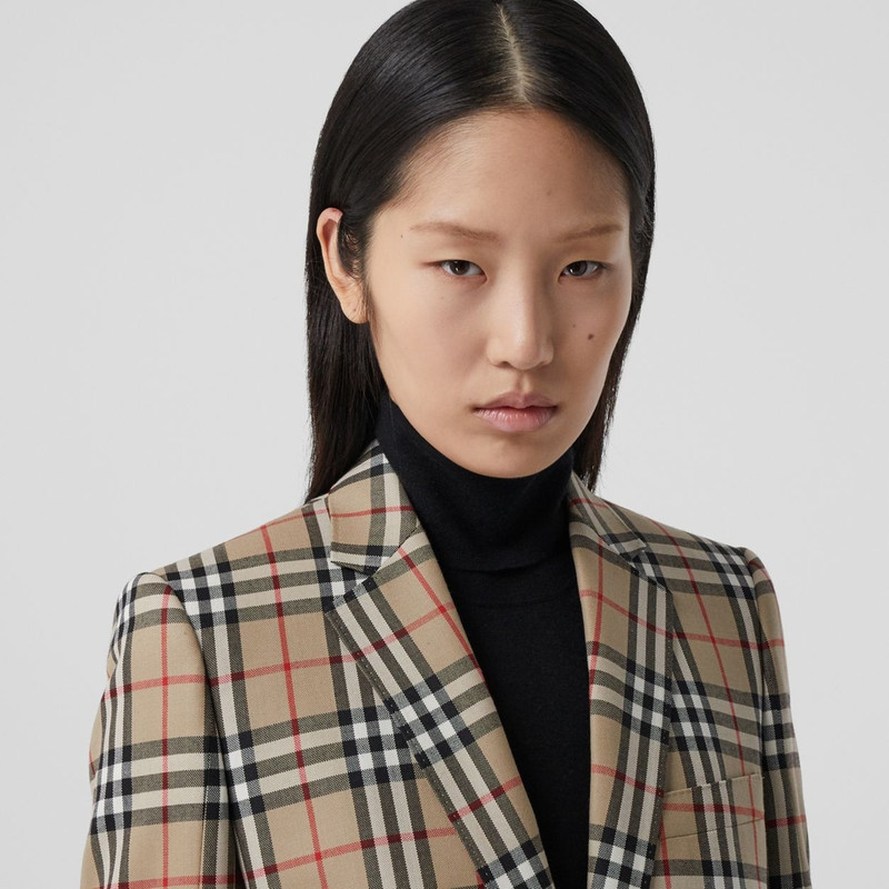 Vintage Check Wool Tailored Jacket 3