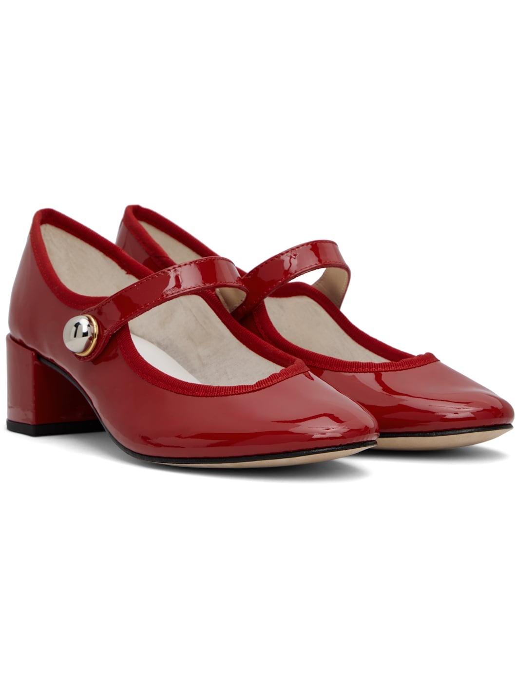 Red Fabienne Mary Jane Heels - 4