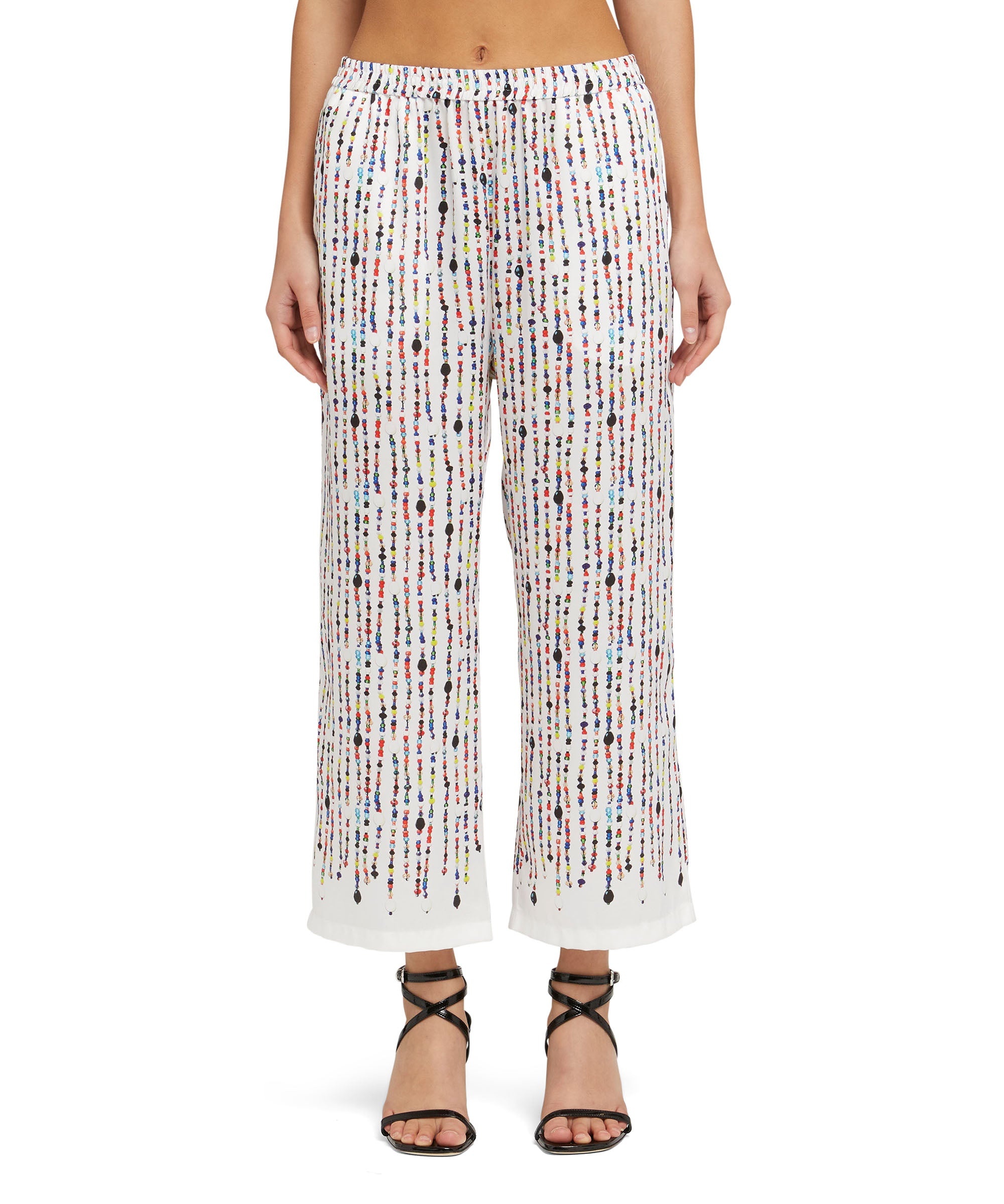 Fluid fabric pants with beaded print - 2