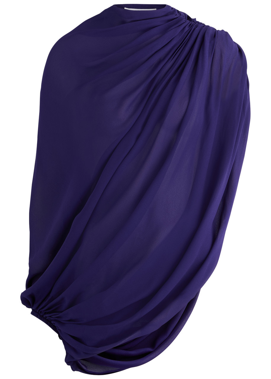 Alaïa Asymmetric Draped Georgette top - 1