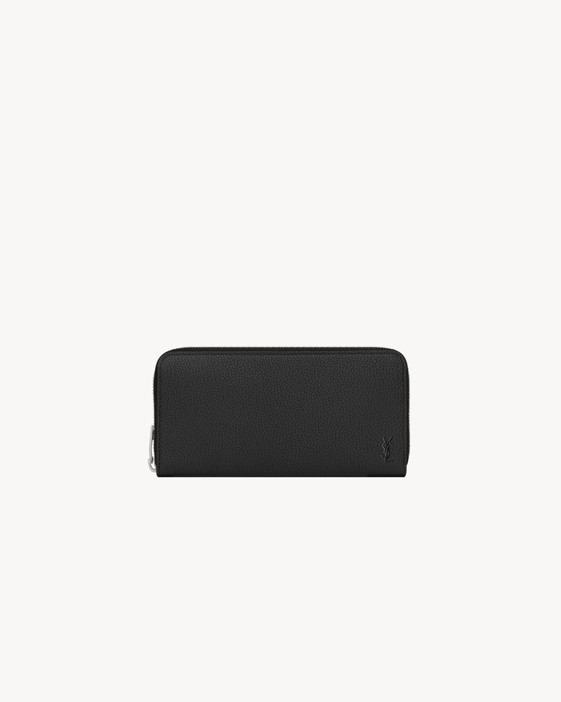 CASSANDRE SHADOW SAINT LAURENT ZIP-AROUND WALLET IN GRAINED LEATHER 1